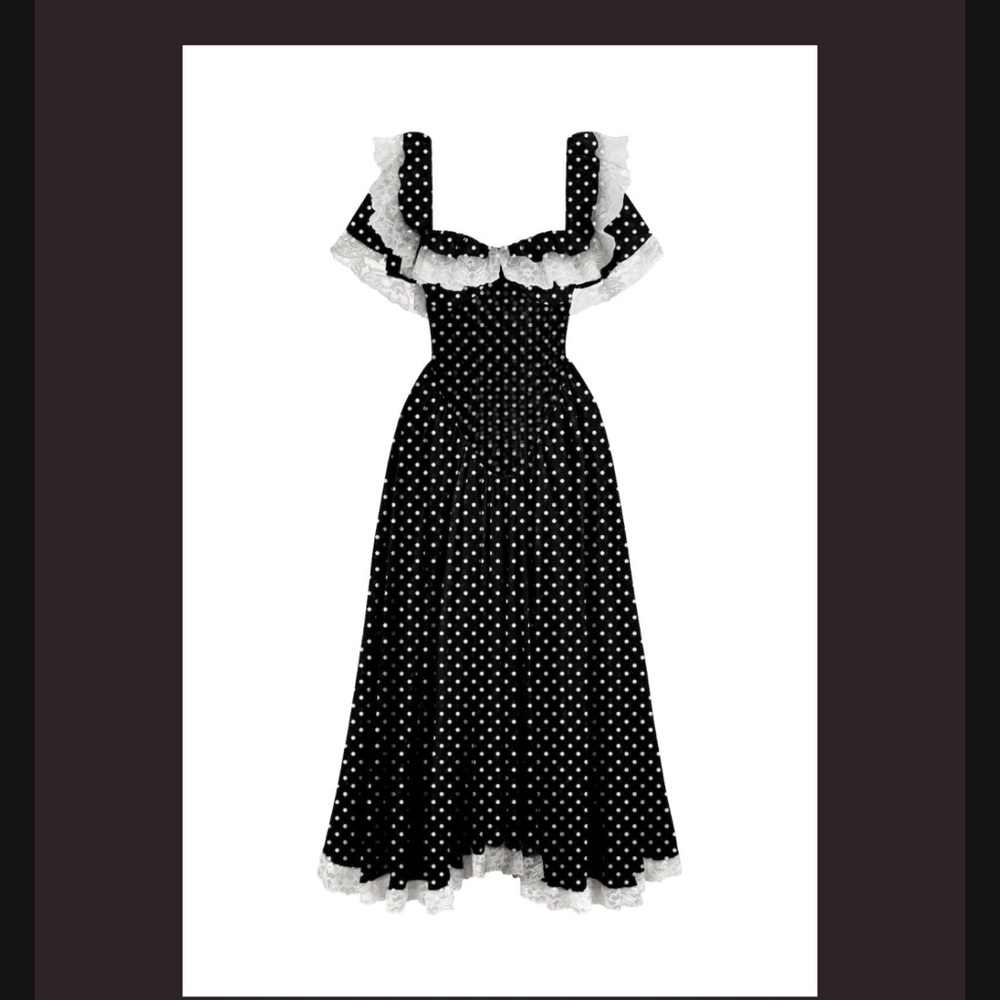 The Black Polka Dot Cupid Dress Selkie